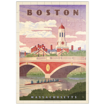 puzzleplate Boston: Anderson Memorial Bridge, Vintage Poster 100 Puzzle