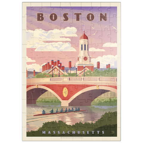 puzzleplate Boston: Anderson Memorial Bridge, Vintage Poster 100 Puzzle