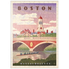 Darstellung des Puzzle Motivs Boston: Anderson Memorial Bridge, Vintage Poster - Puzzleteile: 200
