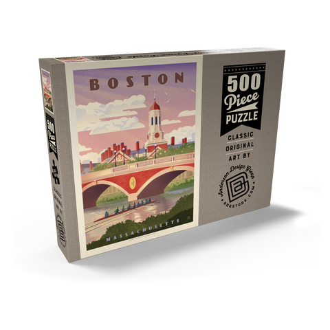 Boston: Anderson Memorial Bridge, Vintage Poster 500 Puzzle Schachtel Ansicht2