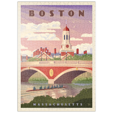 puzzleplate Boston: Anderson Memorial Bridge, Vintage Poster 500 Puzzle