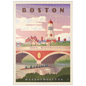 Darstellung des Puzzle Motivs Boston: Anderson Memorial Bridge, Vintage Poster - Puzzleteile: 500