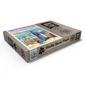 Darstellung des Puzzle Motivs Chicago: Bird's Eye View Of Lake Michigan, Vintage Poster - Puzzleteile: 1000