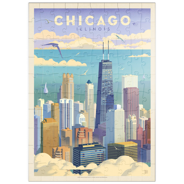 puzzleplate Chicago: Bird's Eye View Of Lake Michigan, Vintage Poster 100 Puzzle
