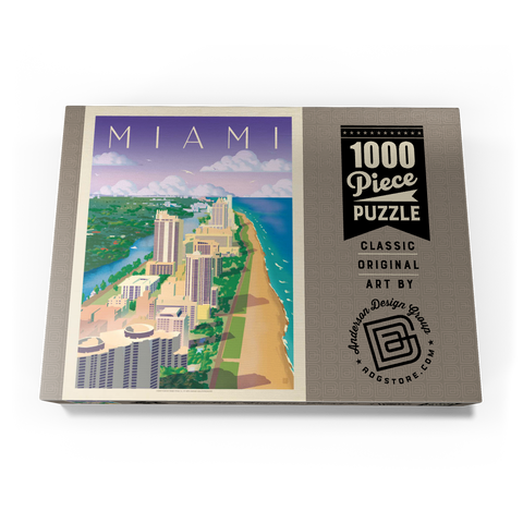 Miami, FL: Bird's Eye View, Vintage Poster 1000 Puzzle Schachtel Ansicht3