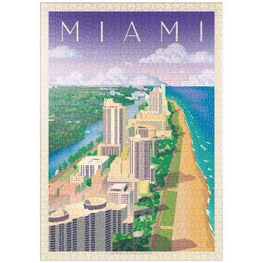 puzzleplate Miami, FL: Bird's Eye View, Vintage Poster 1000 Puzzle