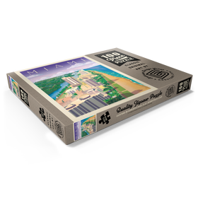 Darstellung des Puzzle Motivs Miami, FL: Bird's Eye View, Vintage Poster - Puzzleteile: 100