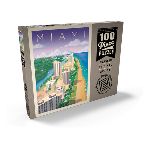 Miami, FL: Bird's Eye View, Vintage Poster 100 Puzzle Schachtel Ansicht2