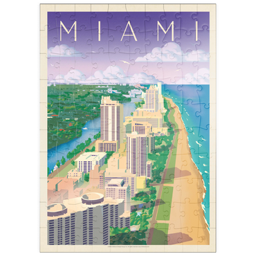 puzzleplate Miami, FL: Bird's Eye View, Vintage Poster 100 Puzzle