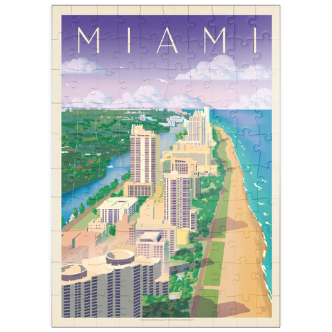 puzzleplate Miami, FL: Bird's Eye View, Vintage Poster 100 Puzzle