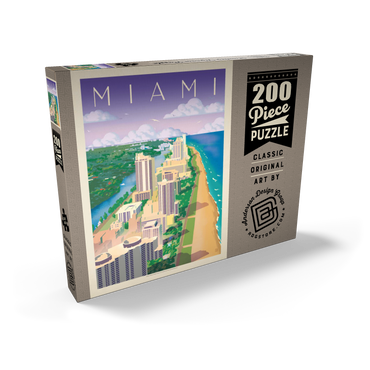 Miami, FL: Bird's Eye View, Vintage Poster 200 Puzzle Schachtel Ansicht2