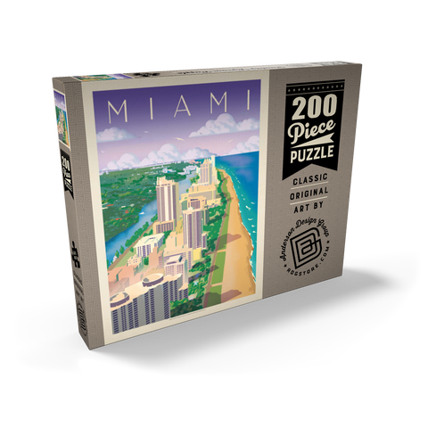 Miami, FL: Bird's Eye View, Vintage Poster 200 Puzzle Schachtel Ansicht2
