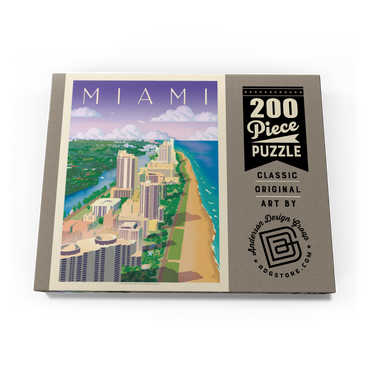 Miami, FL: Bird's Eye View, Vintage Poster 200 Puzzle Schachtel Ansicht3