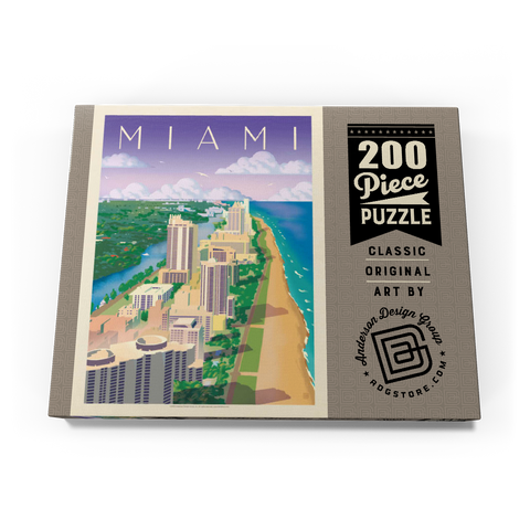 Miami, FL: Bird's Eye View, Vintage Poster 200 Puzzle Schachtel Ansicht3