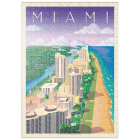 Darstellung des Puzzle Motivs Miami, FL: Bird's Eye View, Vintage Poster - Puzzleteile: 200