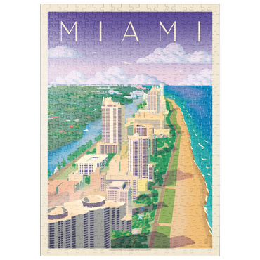 puzzleplate Miami, FL: Bird's Eye View, Vintage Poster 500 Puzzle
