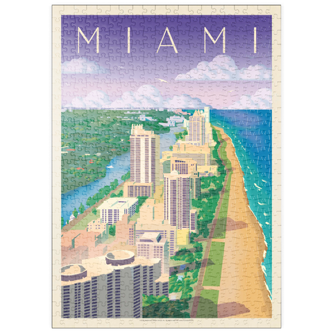 puzzleplate Miami, FL: Bird's Eye View, Vintage Poster 500 Puzzle