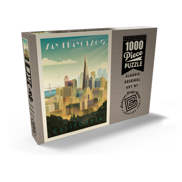 San Francisco, CA: Tower View, Vintage Poster 1000 Puzzle Schachtel Ansicht2