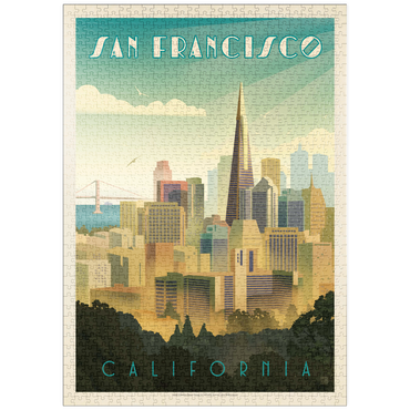 puzzleplate San Francisco, CA: Tower View, Vintage Poster 1000 Puzzle