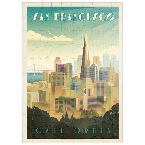 puzzleplate San Francisco, CA: Tower View, Vintage Poster 100 Puzzle