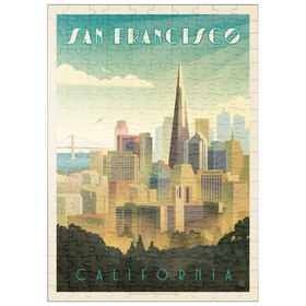 Darstellung des Puzzle Motivs San Francisco, CA: Tower View, Vintage Poster - Puzzleteile: 200