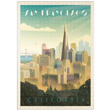puzzleplate San Francisco, CA: Tower View, Vintage Poster 500 Puzzle