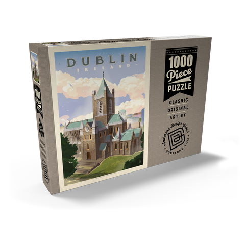 Ireland: Dublin, Vintage Poster 1000 Puzzle Schachtel Ansicht2