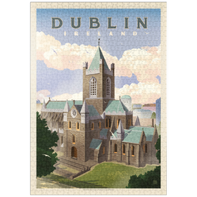 Darstellung des Puzzle Motivs Ireland: Dublin, Vintage Poster - Puzzleteile: 1000