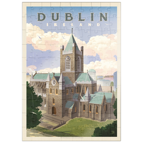 Darstellung des Puzzle Motivs Ireland: Dublin, Vintage Poster - Puzzleteile: 100