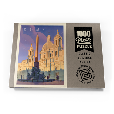 Italy: Rome In The Morning, Vintage Poster 1000 Puzzle Schachtel Ansicht3