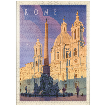 puzzleplate Italy: Rome In The Morning, Vintage Poster 1000 Puzzle