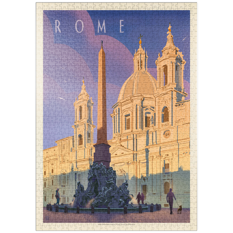 puzzleplate Italy: Rome In The Morning, Vintage Poster 1000 Puzzle