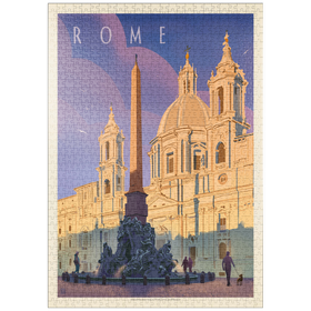 Darstellung des Puzzle Motivs Italy: Rome In The Morning, Vintage Poster - Puzzleteile: 1000