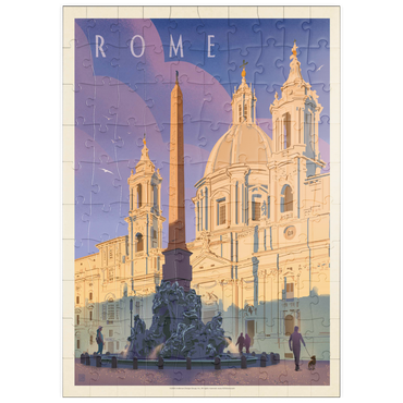 puzzleplate Italy: Rome In The Morning, Vintage Poster 100 Puzzle