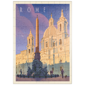 Darstellung des Puzzle Motivs Italy: Rome In The Morning, Vintage Poster - Puzzleteile: 100