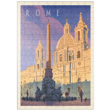 puzzleplate Italy: Rome In The Morning, Vintage Poster 200 Puzzle