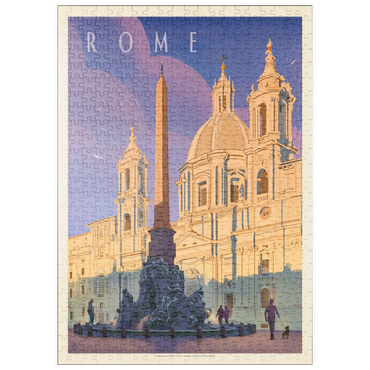 puzzleplate Italy: Rome In The Morning, Vintage Poster 500 Puzzle