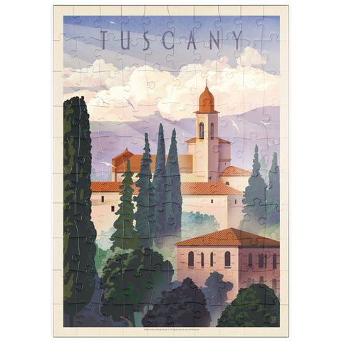puzzleplate Italy: Tuscany In The Summer, Vintage Poster 100 Puzzle