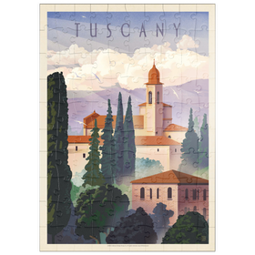 Darstellung des Puzzle Motivs Italy: Tuscany In The Summer, Vintage Poster - Puzzleteile: 100