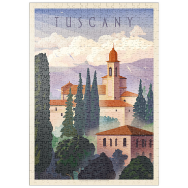puzzleplate Italy: Tuscany In The Summer, Vintage Poster 500 Puzzle