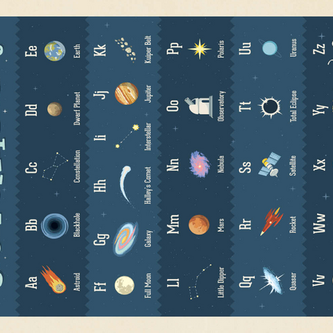 Cosmic Alphabet, Vintage Poster 100 Puzzle 3D Modell