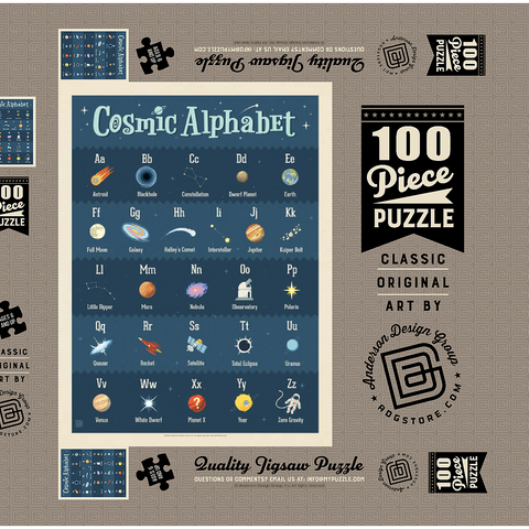 Cosmic Alphabet, Vintage Poster 100 Puzzle Schachtel 3D Modell
