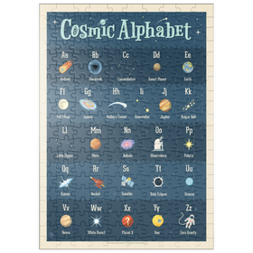 Darstellung des Puzzle-Motivs Cosmic Alphabet, Vintage Poster – Puzzleteile: 200