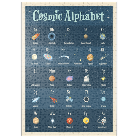 puzzleplate Cosmic Alphabet, Vintage Poster 500 Puzzle
