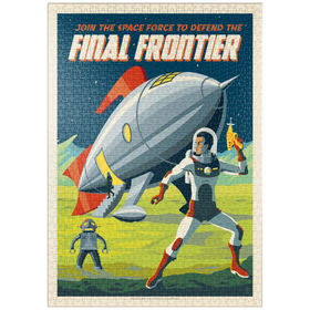 Darstellung des Puzzle Motivs Final Frontier (Join The Space Force), Vintage Poster - Puzzleteile: 1000