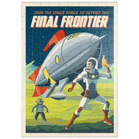 Darstellung des Puzzle Motivs Final Frontier (Join The Space Force), Vintage Poster - Puzzleteile: 100