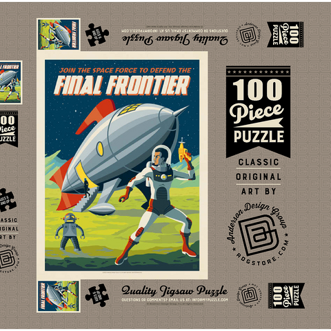 Final Frontier (Join The Space Force), Vintage Poster 100 Puzzle Schachtel 3D Modell