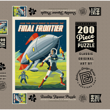 Final Frontier (Join The Space Force), Vintage Poster 200 Puzzle Schachtel 3D Modell