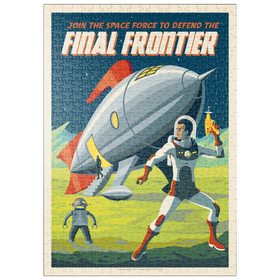 Darstellung des Puzzle Motivs Final Frontier (Join The Space Force), Vintage Poster - Puzzleteile: 500