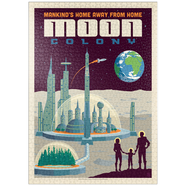 puzzleplate Moon Colony: Home Away From Home, Vintage Poster 1000 Puzzle